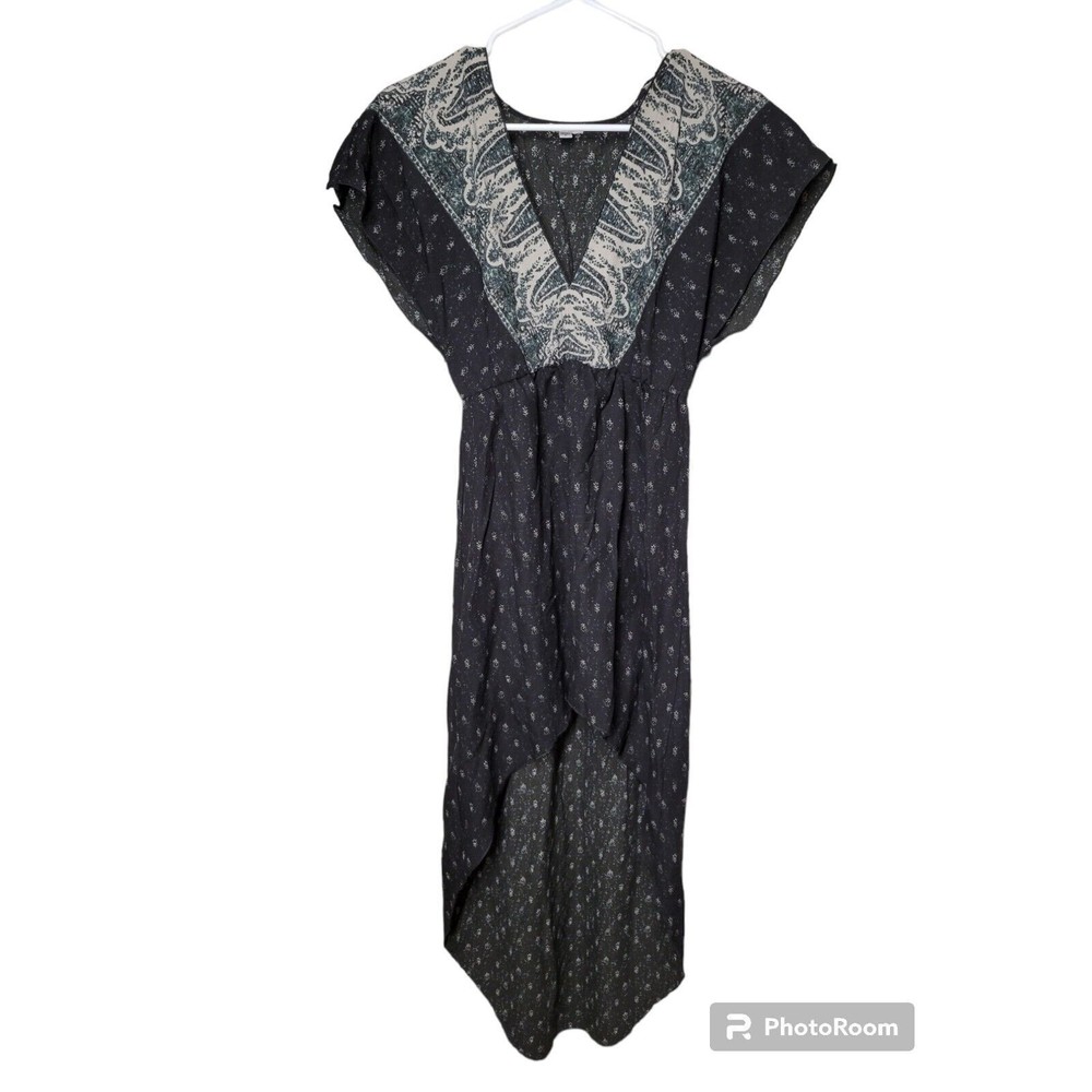 Ecote Anthropologie Dress Women's SZ Small High Low Sleeveless Bohemian V Neck